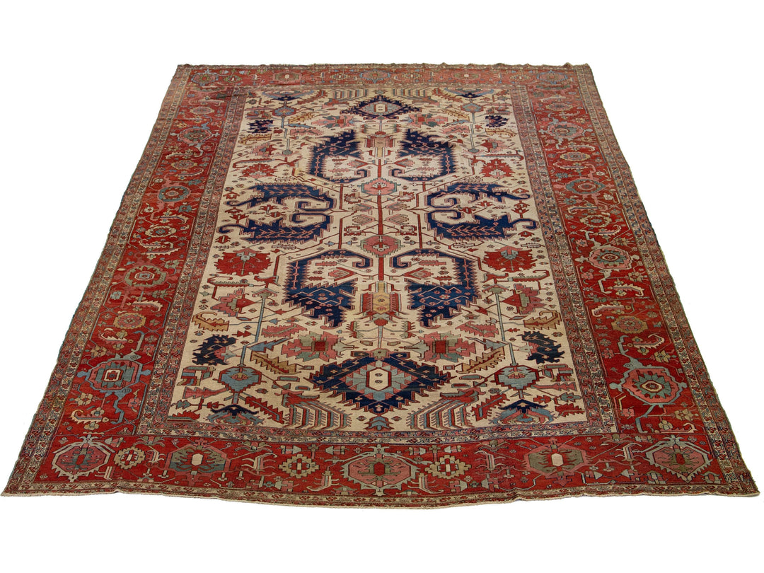 Antique Serapi Wool Rug 13 X 20