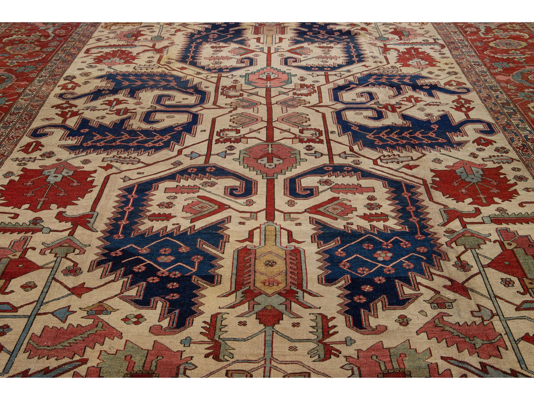 Antique Serapi Wool Rug 13 X 20