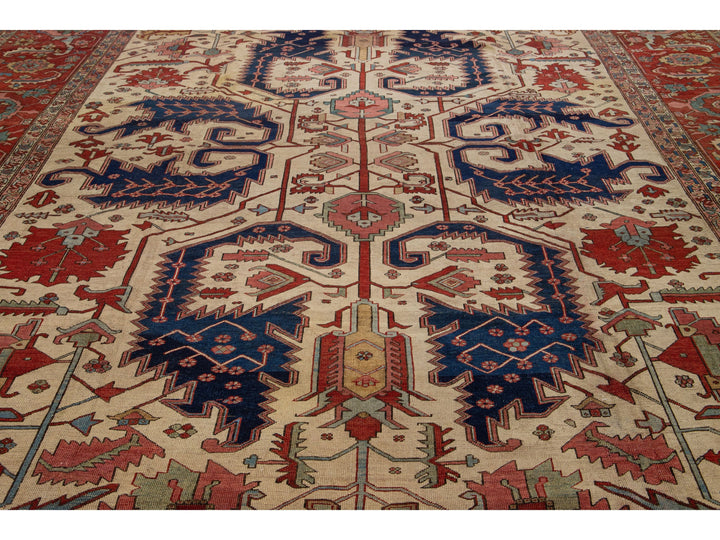 Antique Serapi Wool Rug 13 X 20