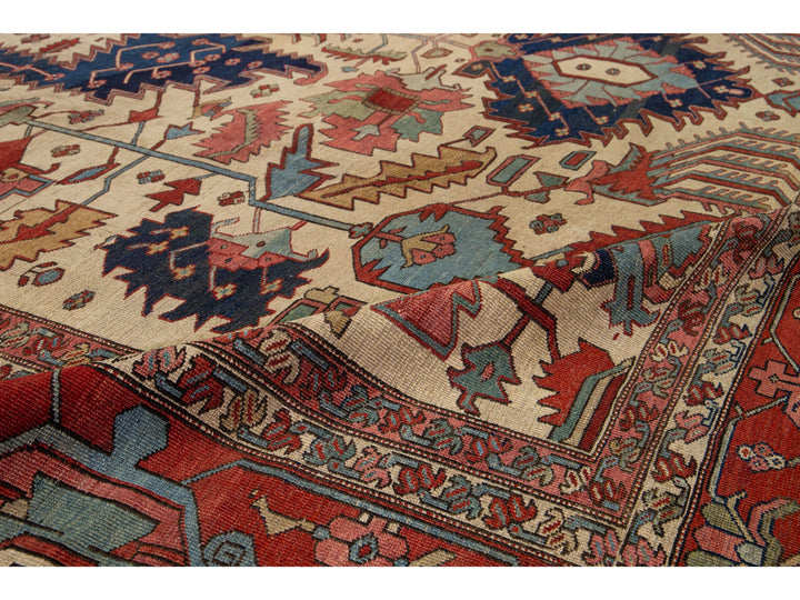 Antique Serapi Wool Rug 13 X 20