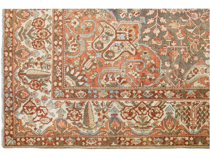 Antique Bakhtiari Wool Rug 12 X 14