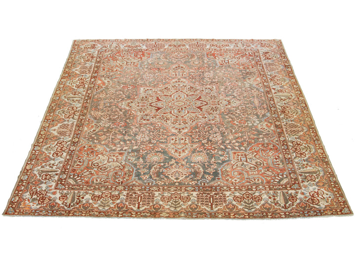Antique Bakhtiari Wool Rug 12 X 14