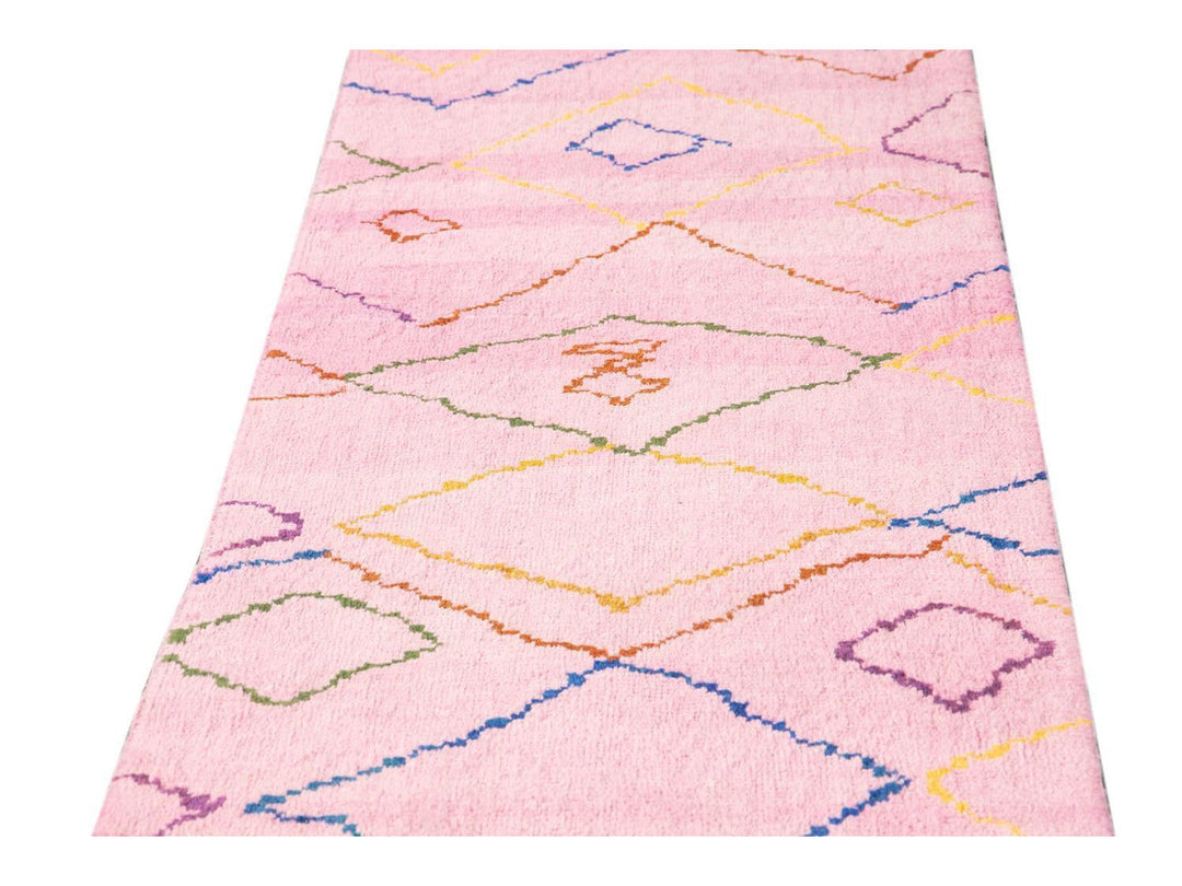 Modern Moroccan Style Wool Runner 3 X 10