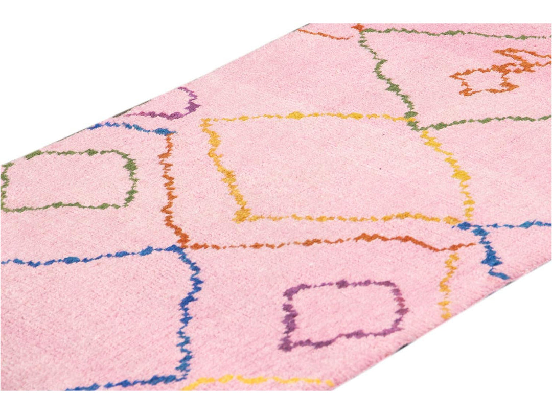 Modern Moroccan Style Wool Runner 3 X 10