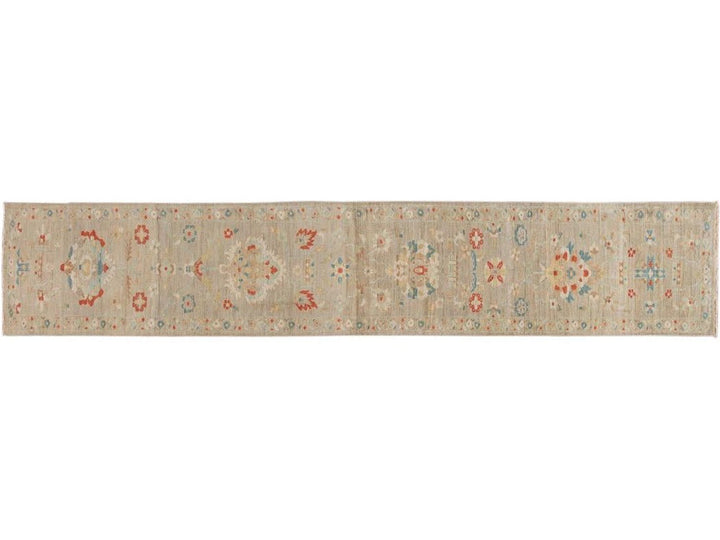 21st Century Modern Sultanabad Wool Runner Rug 3 X 17