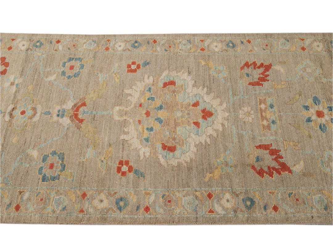 21st Century Modern Sultanabad Wool Runner Rug 3 X 17