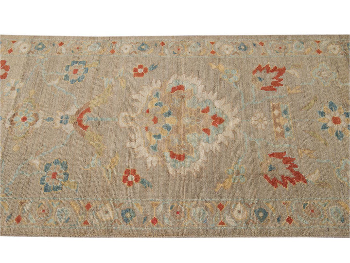 21st Century Modern Sultanabad Wool Runner Rug 3 X 17