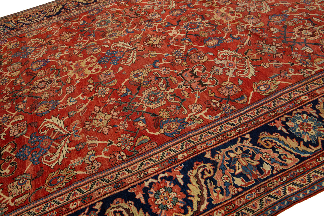 Antique Sultanabad Wool Rug 11 X 15