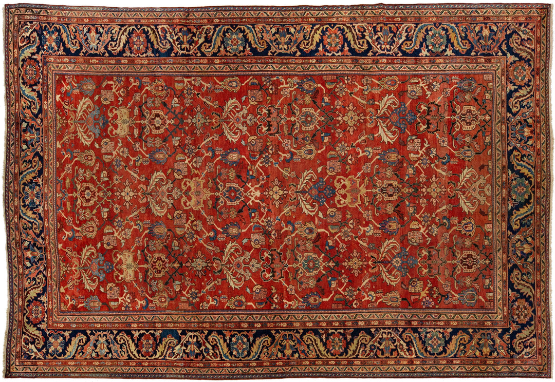 Antique Sultanabad Wool Rug 11 X 15