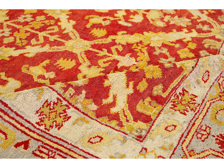 Antique Turkish Oushak Wool Rug 12 X 18