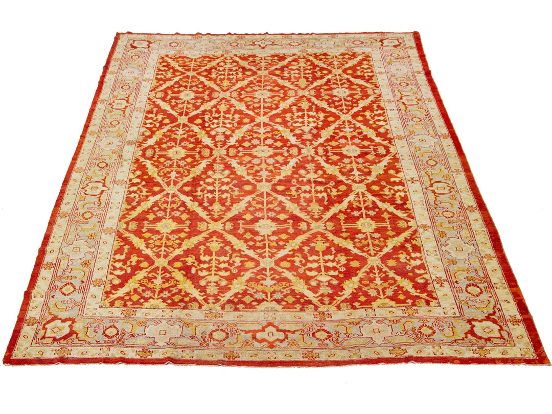 Antique Turkish Oushak Wool Rug 12 X 18
