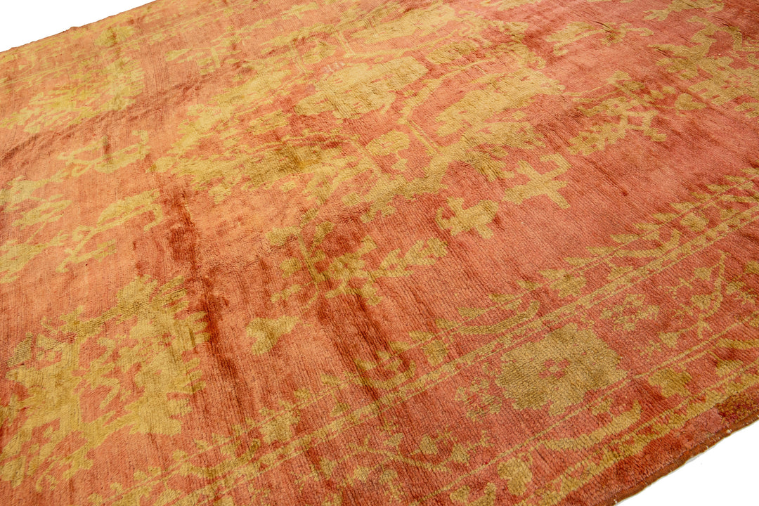 Antique Turkish Oushak Wool Rug 11 X 13