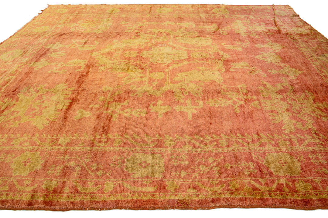 Antique Turkish Oushak Wool Rug 11 X 13