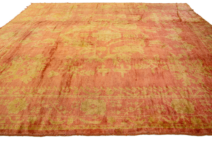 Antique Turkish Oushak Wool Rug 11 X 13