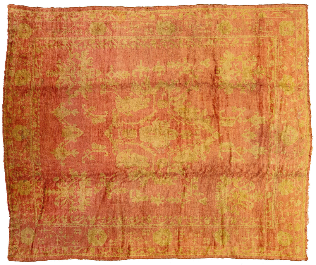 Antique Turkish Oushak Wool Rug 11 X 13