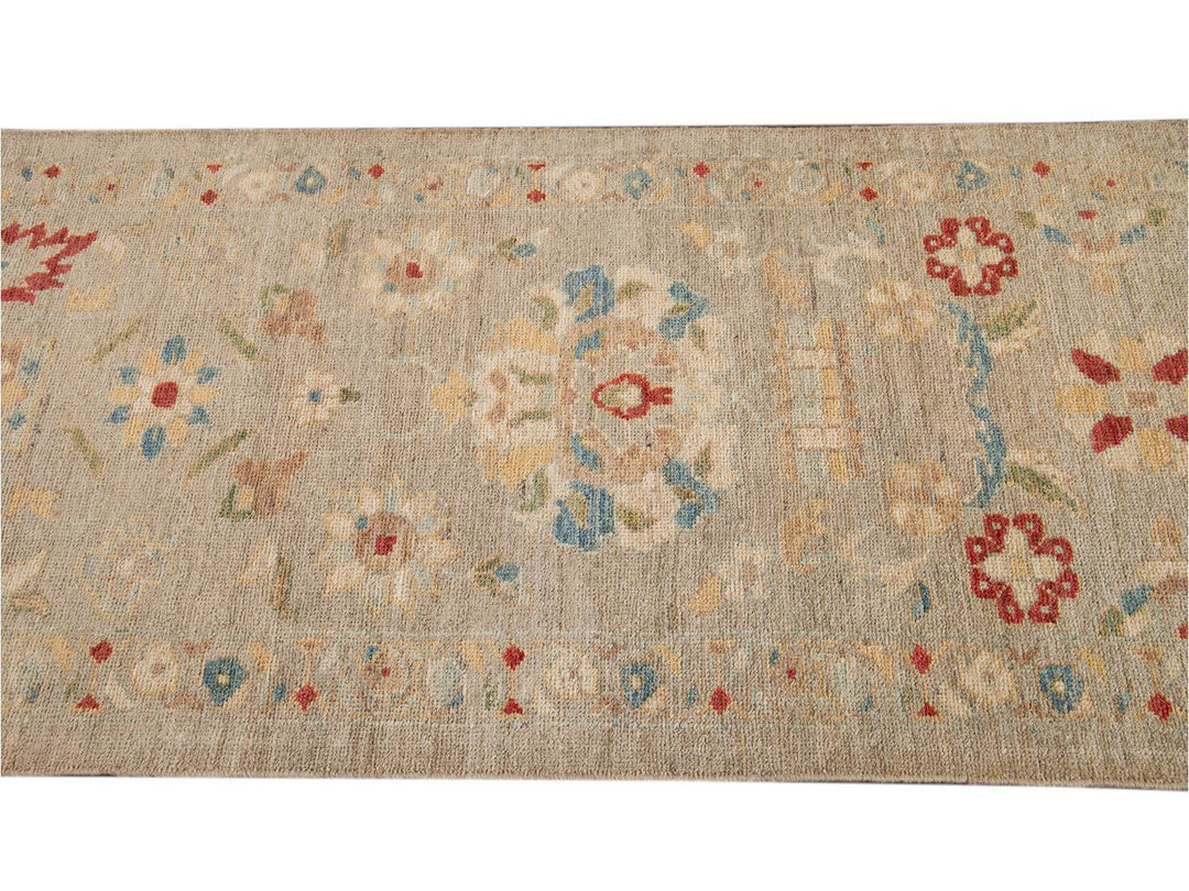 21st Century Modern Sultanabad Wool Runner Rug 3 X 18