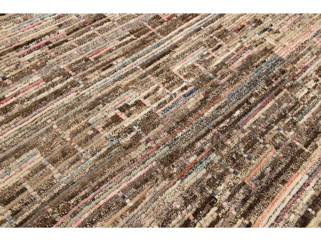 Modern Moroccan Boho Wool Rug 14 X 14