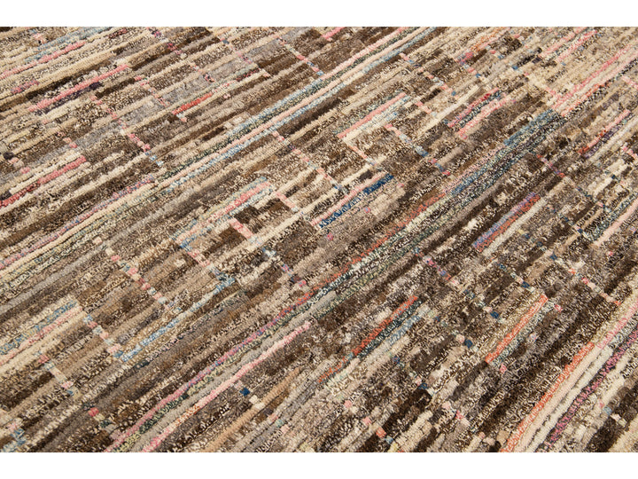 Modern Moroccan Boho Wool Rug 14 X 14