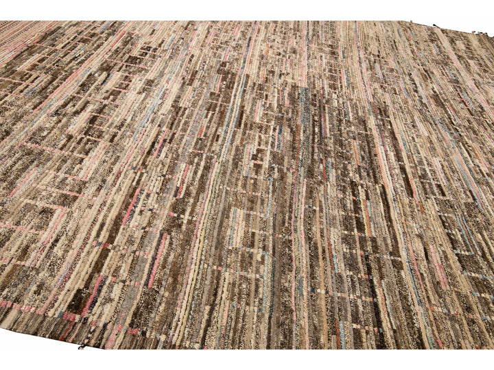 Modern Moroccan Boho Wool Rug 14 X 14