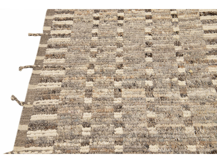 Modern Moroccan Wool Boho Runner 3 X 13