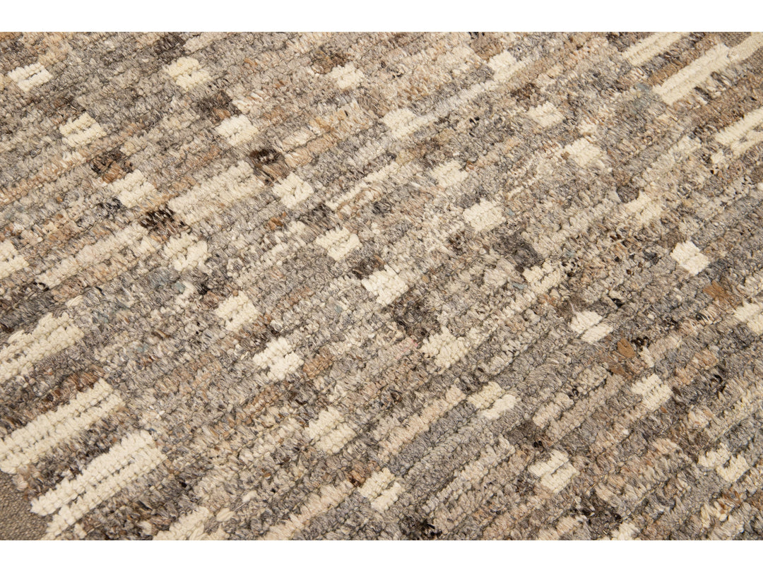 Modern Moroccan Wool Boho Runner 3 X 13