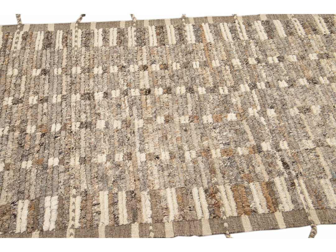 Modern Moroccan Wool Boho Runner 3 X 13