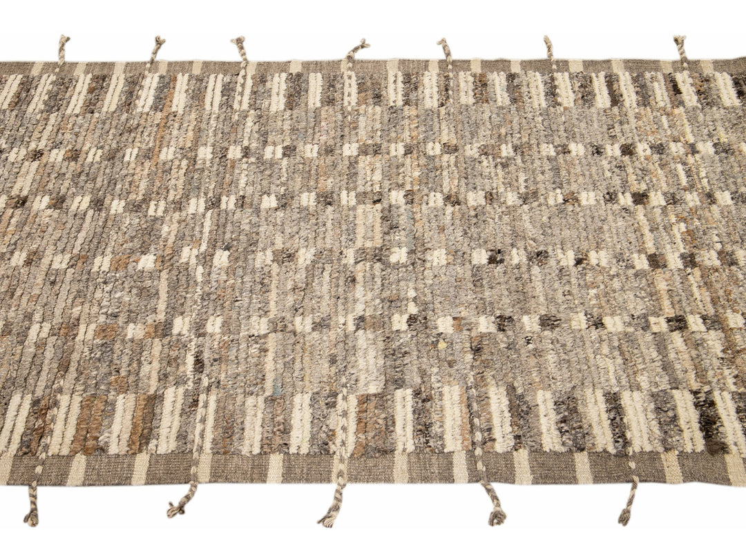 Modern Moroccan Wool Boho Runner 3 X 13