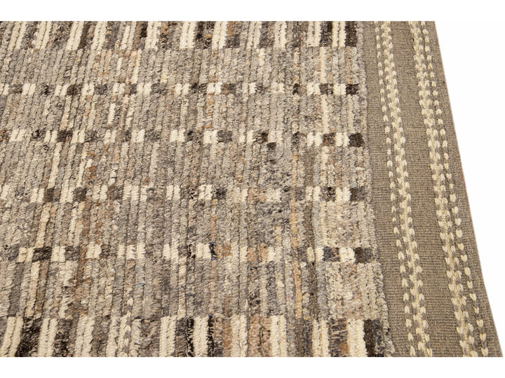 Modern Moroccan Wool Boho Runner 3 X 13