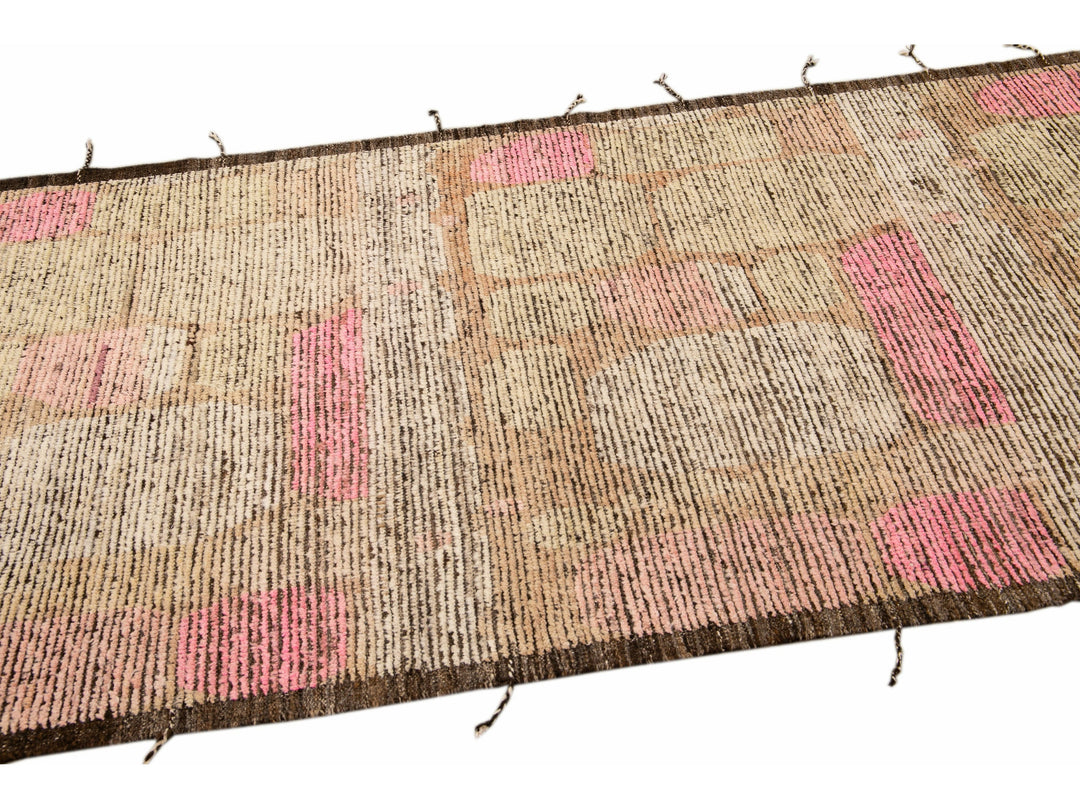 Modern Moroccan Wool Boho Runner 4 X 16