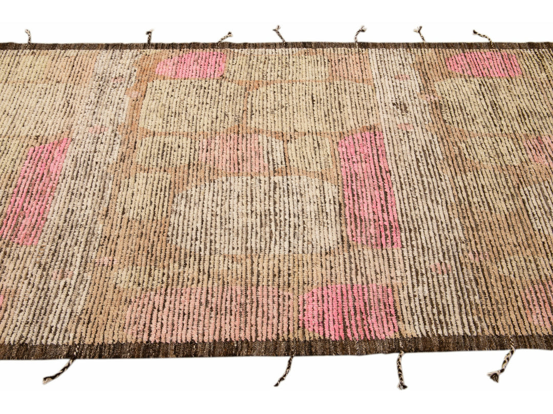 Modern Moroccan Wool Boho Runner 4 X 16