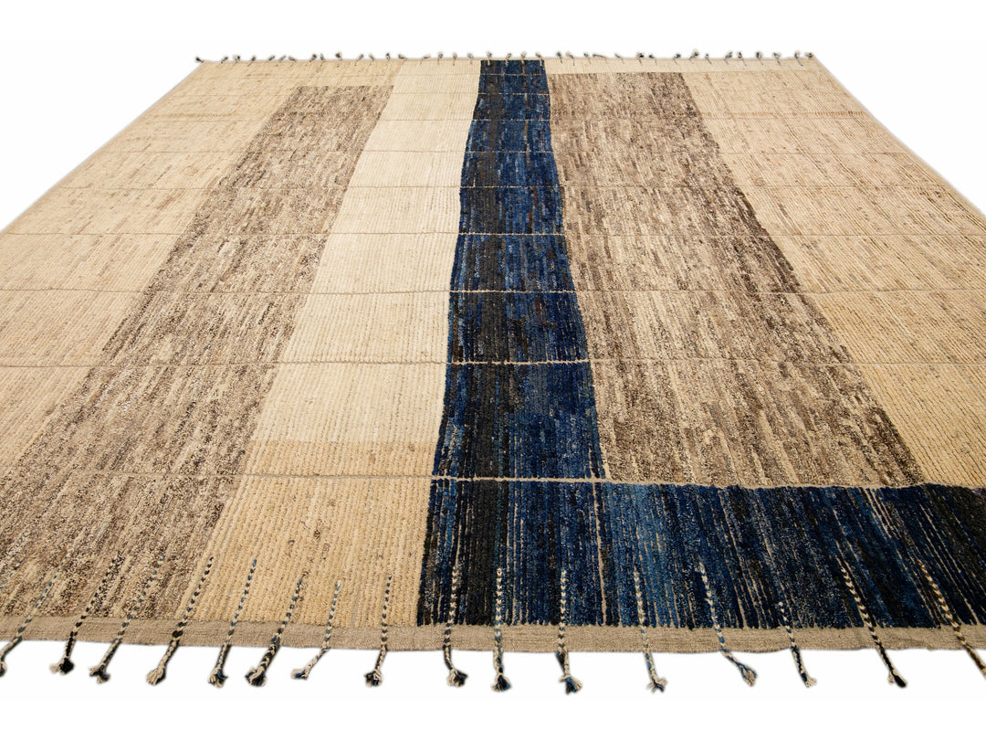 Modern Moroccan Boho Wool Rug 13 X 15