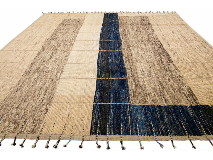 Modern Moroccan Boho Wool Rug 13 X 15