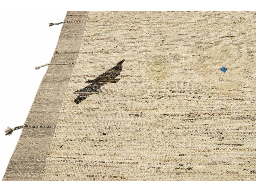 Modern Moroccan Boho Wool Rug 9 X 12