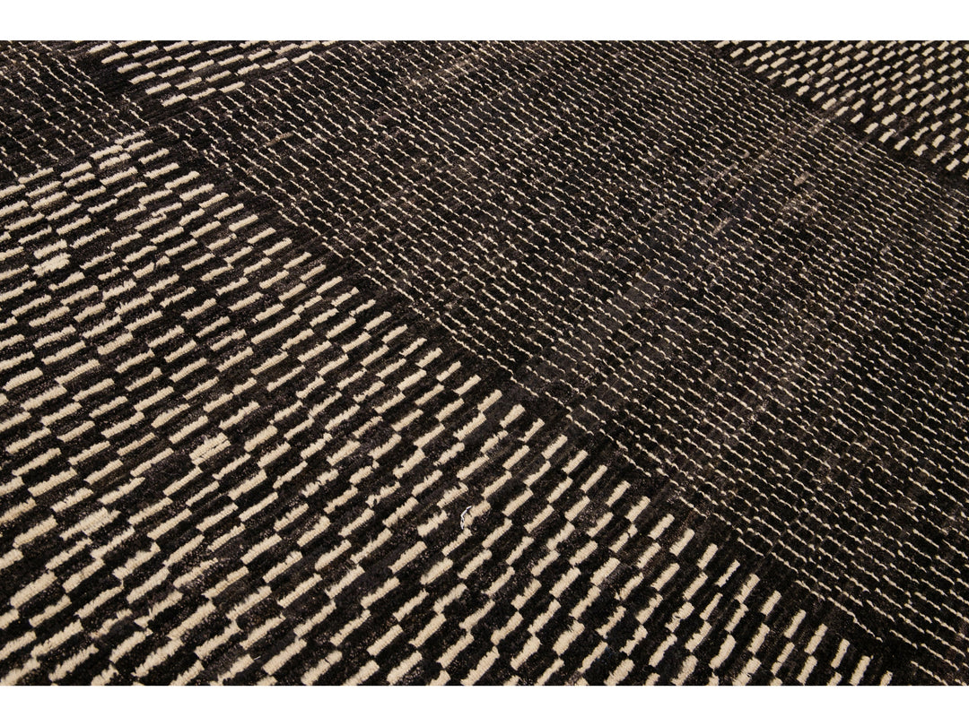 Modern Moroccan Boho Wool Rug 14 X 19