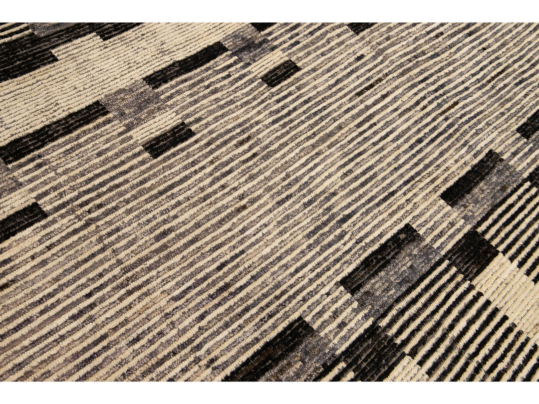 Modern Moroccan Boho Wool Rug 8 X 15