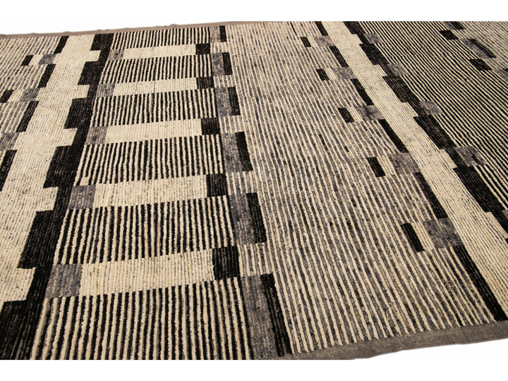 Modern Moroccan Boho Wool Rug 8 X 15