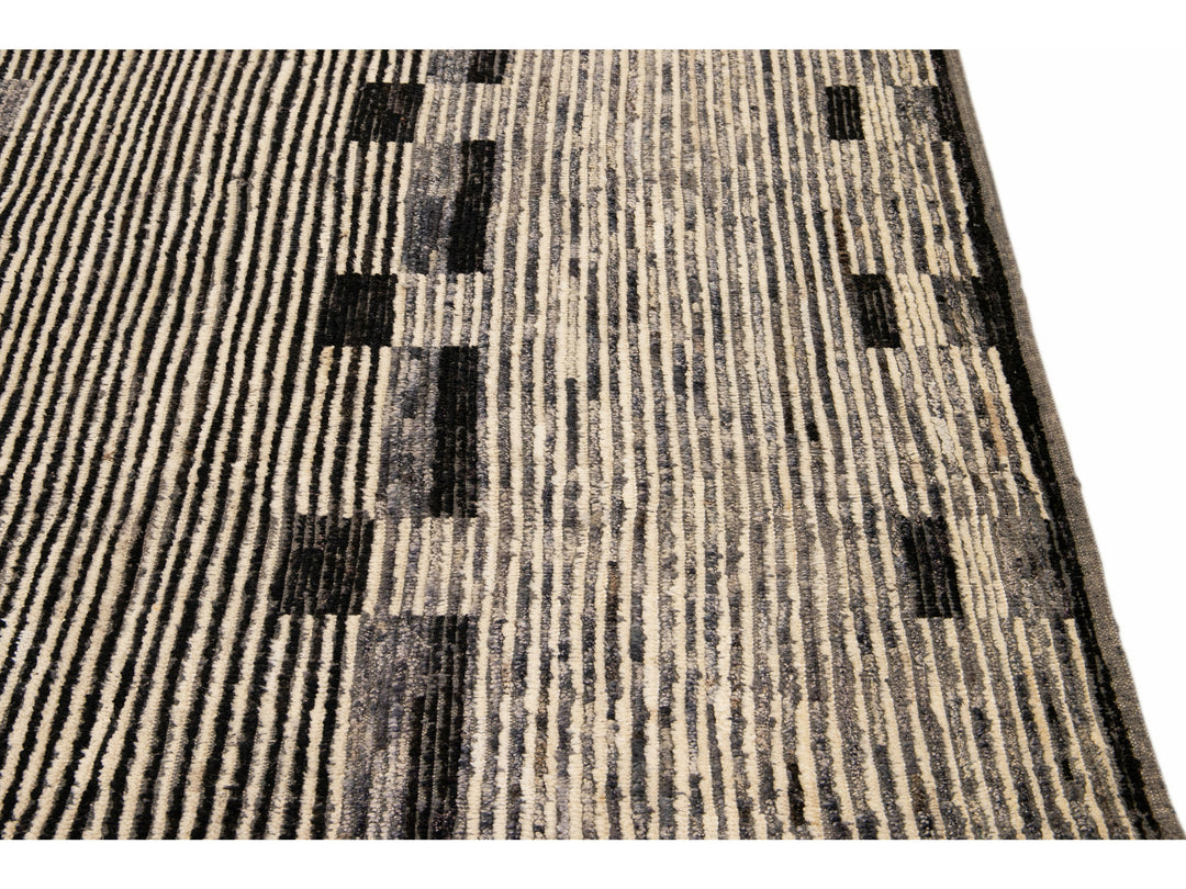 Modern Moroccan Boho Wool Rug 8 X 15