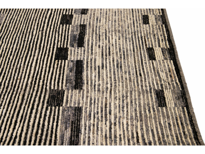 Modern Moroccan Boho Wool Rug 8 X 15