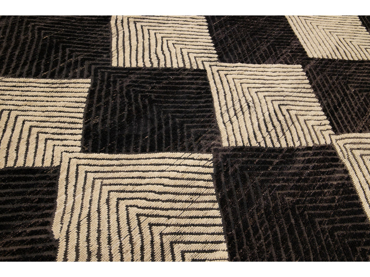 Modern Moroccan Boho Wool Rug 10 X 14