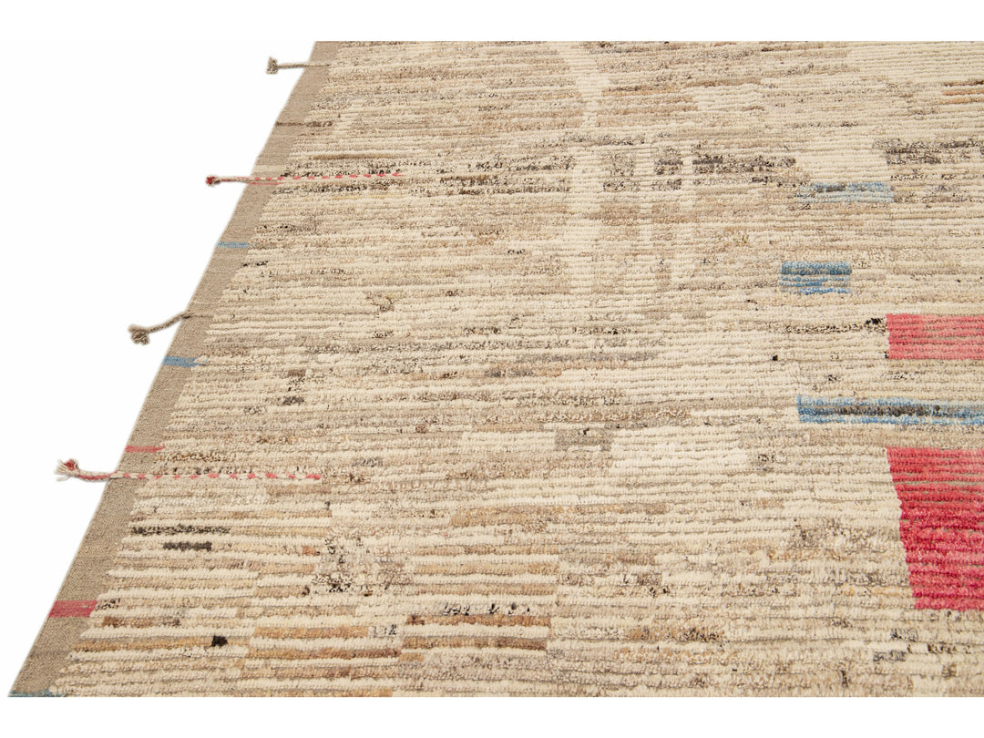 Modern Moroccan Boho Wool Rug 14 X 14