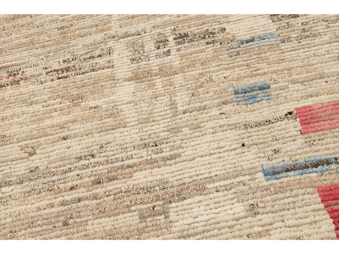 Modern Moroccan Boho Wool Rug 14 X 14