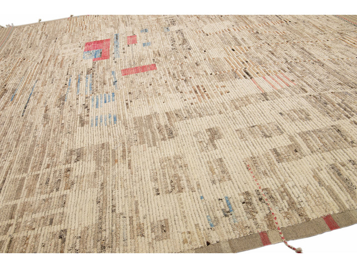 Modern Moroccan Boho Wool Rug 14 X 14