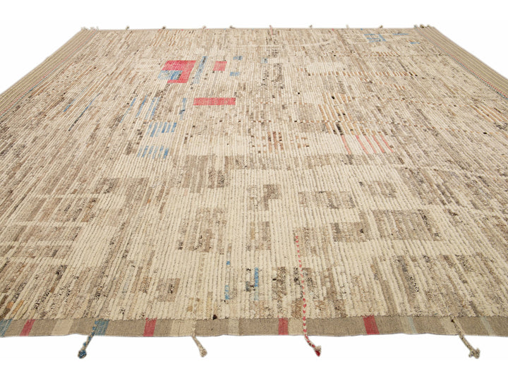 Modern Moroccan Boho Wool Rug 14 X 14