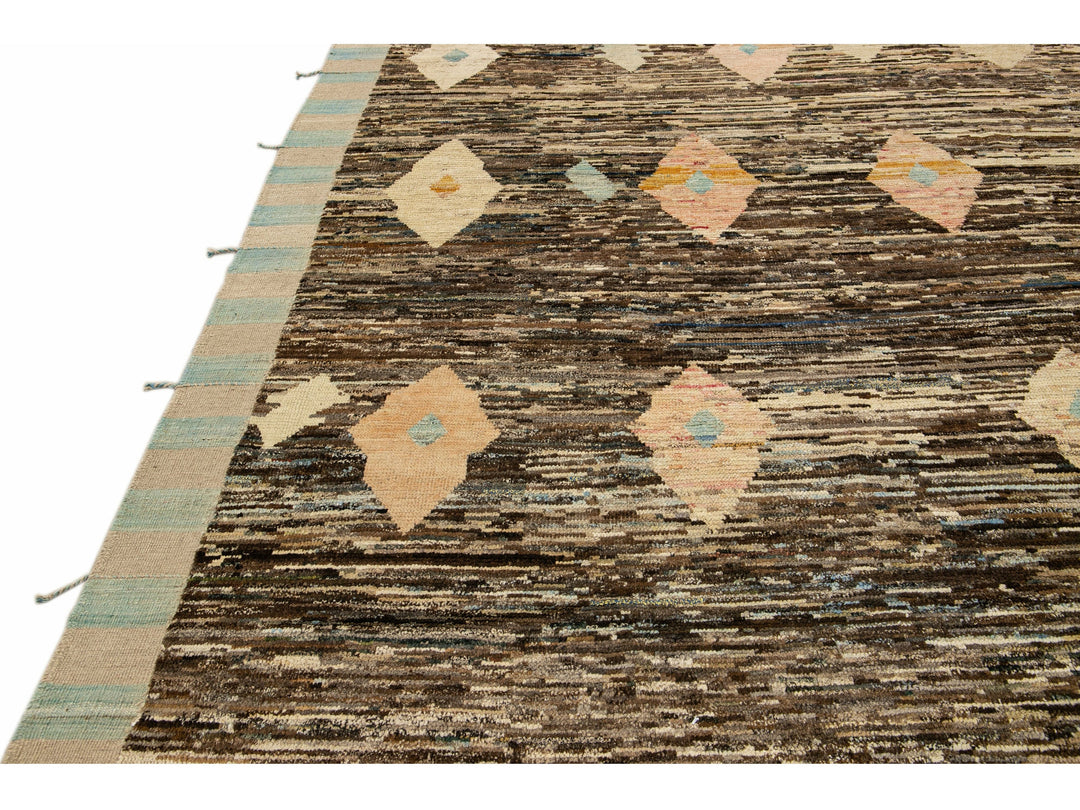 Modern Moroccan Wool Rug 10 X 14