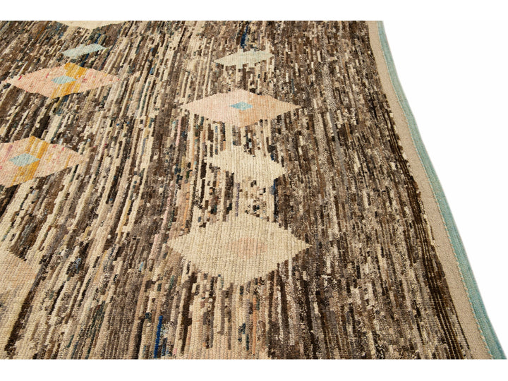 Modern Moroccan Wool Rug 10 X 14