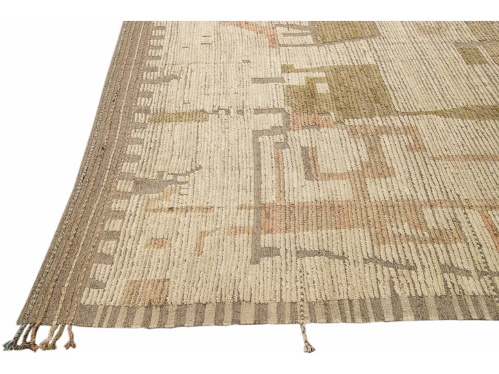 Modern Moroccan Wool Rug 14 X 15