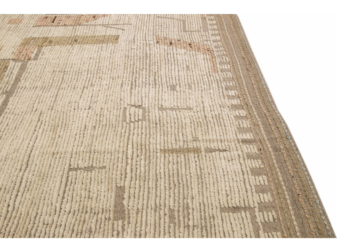 Modern Moroccan Wool Rug 14 X 15