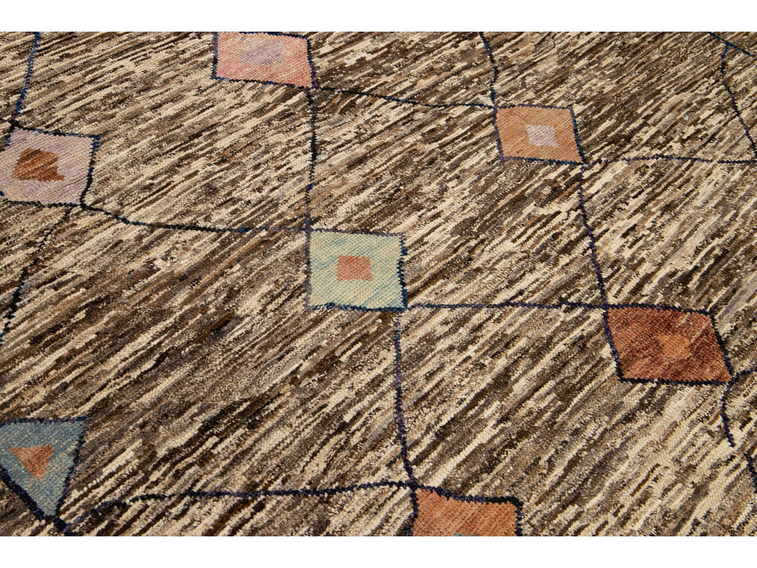 Modern Moroccan Wool Rug 9 X 13