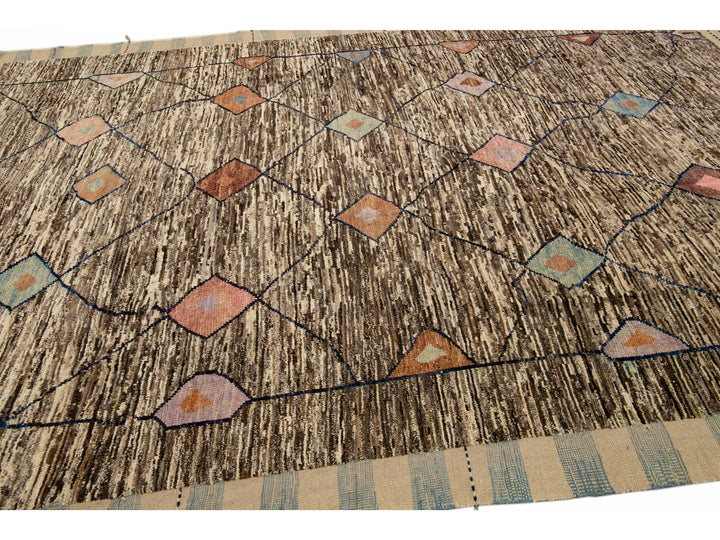 Modern Moroccan Wool Rug 9 X 13