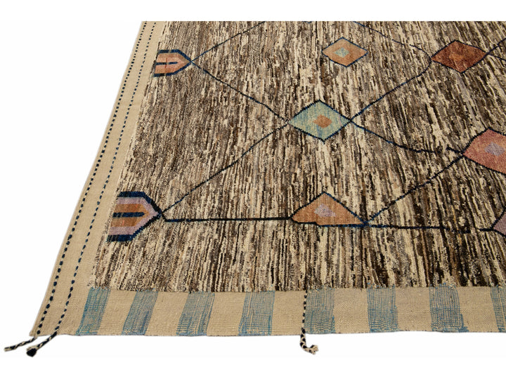 Modern Moroccan Wool Rug 9 X 13